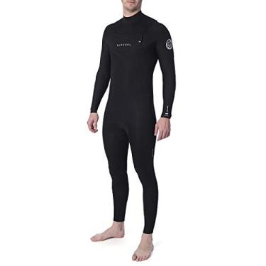 Imagem de Rip Curl Roupa de mergulho masculina Dawn Patrol Performance 3/2 mm Peito Zíper Preto - Fácil elasticidade - Fita E5 em pontos de estresse, Large