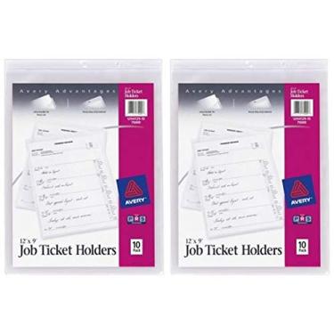 Imagem de Suporte de bilhetes para trabalho Avery, vinil de calibre pesado, 22,86 x 30,48 cm, 10 por pacote, 2 pacotes (75009)