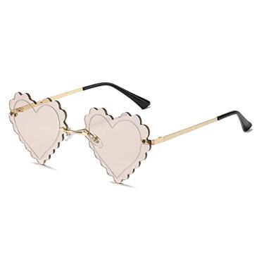 Imagem de Óculos de sol em forma de coração da moda óculos de sol de amor heteromorfos moda óculos de sol versáteis homens e mulheres, 5, tamanho único
