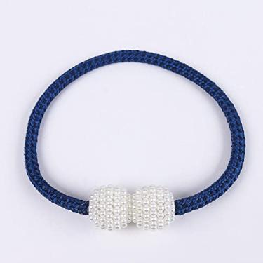 Imagem de Cinta de cortina de corda grossa com fivela de pérola, sem instalação, cortina de corda de cortina, acessórios de fivela magnética, tiebacks de cortina, T2,4 pcs