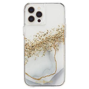 Imagem de Case-Mate - Quilate – Capa para iPhone 12 e iPhone 12 Pro (5G) – Detalhes em folha dourada – Proteção contra quedas de 3 m – 15,1 cm – Mármore de quilates