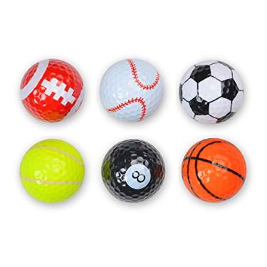 Imagem de Shuzhu Bolas de golfe sortidas, 6 peças, presente de treinamento esportivo, prática de condução, diversão para golfistas, crianças, desenhos animados coloridos, personagem interno personalizado