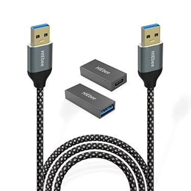 Imagem de Cabo de extensão USB 3.0 para USB 3.0, cabo de extensão de 3 metros, adaptador USB A para fêmea tipo C, fêmea para adaptador fêmea 3 em 1, rápida transferência de dados compatível com teclado USB, mouse, pen drive, disco rígido, impressora