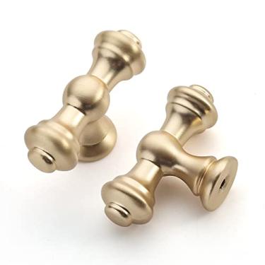 Imagem de Asidrama Pacote com 10 puxadores de armário de latão escovado - puxadores dourados de cômoda e gaveta para ferragens de armário de cozinha