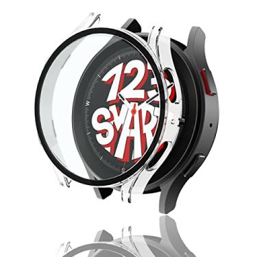Imagem de Capa Case Bumper com Película de Vidro 123smart compativel com Samsung Galaxy Watch 5 / Galaxy Watch 4 / Galaxy Watch 6 44mm SM-R870 R875 R910 R915 R940 R945