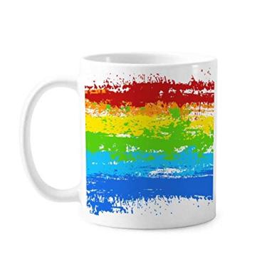 Imagem de Caneca Stippling Rainbow Gay Lésbica LGBT Cerâmica Café Porcelana Utensílios de Mesa