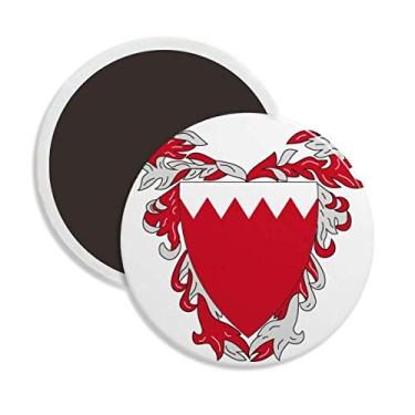 Imagem de Emblema nacional Manama Bahrain redondo cerâmica ímã de geladeira lembrança decoração