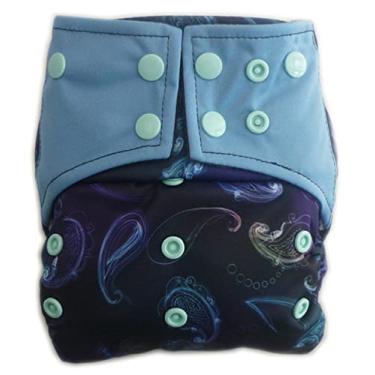 Imagem de AIO Fralda de pano lavável reutilizável para fraldas, carvão, inserção de bambu durante a noite (A21)