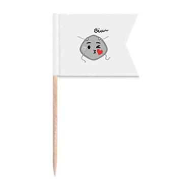 Imagem de Bandeiras de palito de dente Air Fly Kiss Lovely Head Expression, marcação de rotulagem para bolo de festa, prato de queijo