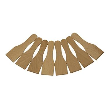 Imagem de BICB Conjunto de 8 espátulas raclette de madeira – Raspadores de madeira de faia lisos, seguros para panelas antiaderentes, ideal para raclette, fondue e assar