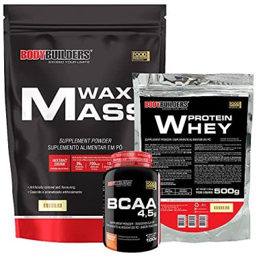 Imagem de Kit Hipercalórico Waxy Mass 3kg + Whey Protein 500g + BCAA 4,5 100g – Bodybuilders Sabor: Baunilha