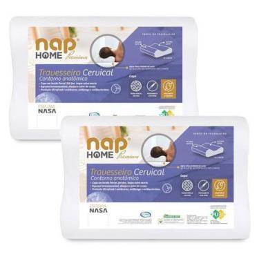 Imagem de Kit 2 Nap Travesseiro Cervical Nap Home Premium Ortopedico Com Contorn