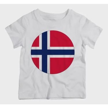 Imagem de Camiseta Infantil Paises Redondo Noruega