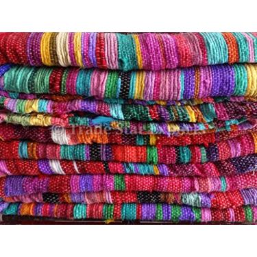 Imagem de Trade Star Tapete de área multicolorido, trançado feito à mão, indiano, reversível, indiano, para decoração de casa e chão, tecido reciclado, lindo tapete de 1,2 x 1,8 m, chindi