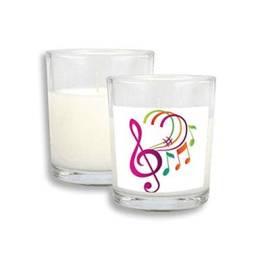 Imagem de Music Notation Cera de incenso perfumada de vidro verde laranja rosa branco