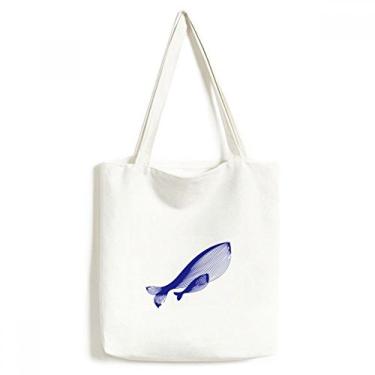 Imagem de Ocean The Blue Whale Bolsa de compras de lona, bolsa casual