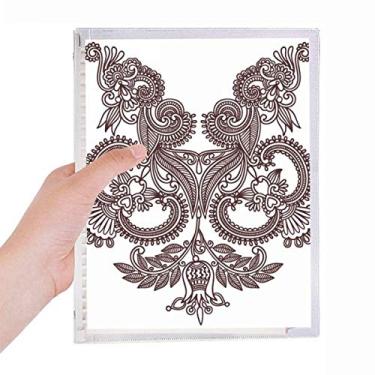 Imagem de Caderno de folhas soltas com desenho de flor e simetria Art Grain Caderno de papelaria recarregável