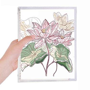 Imagem de Caderno de plantas de flor de lótus em aquarela com folhas soltas e diário recarregável