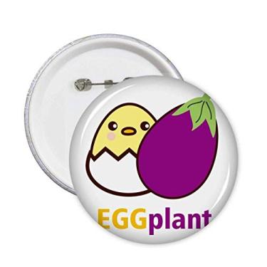 Imagem de Ovo, galinha, berinjela, pinos, emblema, botão, emblema, acessórios, decoração, 5 peças