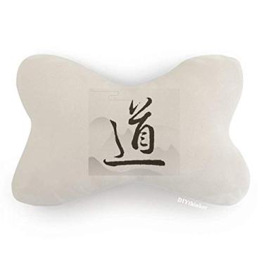Imagem de DIYthinker Dao Religion Almofada de apoio de cabeça para decoração de pescoço para carro com palavras chinesas