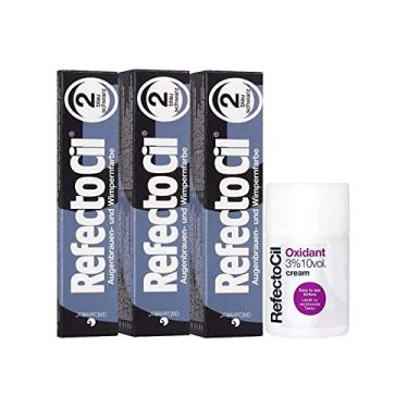 Imagem de Kit Refectocil 3 Tinta + 1 Oxidante Creme N°2 Preto Azulado