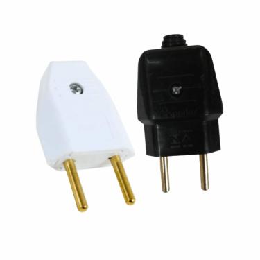 Imagem de Pino 2P 10A 250V Macho - Perlex Branco Ref.1031BR