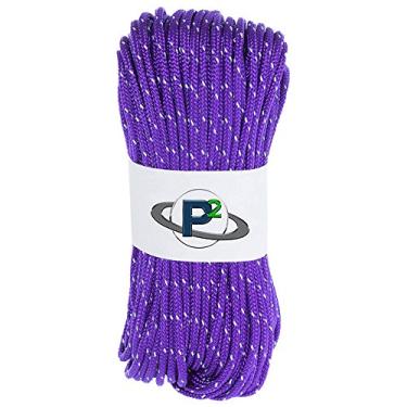 Imagem de Paraquedas fluorescentes reflexivas de 2,4 kg 1,8 mm Paracord em comprimentos de 25", 25", 50", 100", 250", 1000" – Ideal para acampamento, caminhada, corda de barraca, linha de comando, Acid Purple, 10 Feet