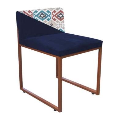 Imagem de Cadeira Lee Duo Sala De Jantar Mosaico Ah14 E Azul Marinho