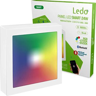 Imagem de Painel Inteligente Led Smart 24W Bluetooth RGBWA Quadrado Sobrepor Ledo