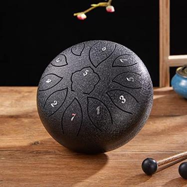 Imagem de Tambor De Língua De Aço 6 Polegadas 11 Notas C-Key Handpan Tambor Instrumento De Percussão De Qualidade De Som Puro Com Bolsa De Armazenamento Etiqueta Fonética Malhos De Tambor E Berços De Dedo,P