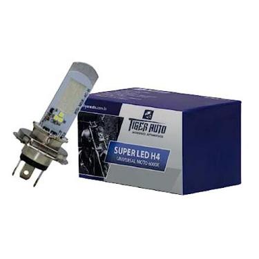 Imagem de Lampada super led h4 universal moto 6000k tiger au
