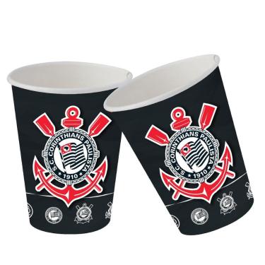 Imagem de 8 Copo Papel 200 Ml Corinthians Festa Infantil Aniversario