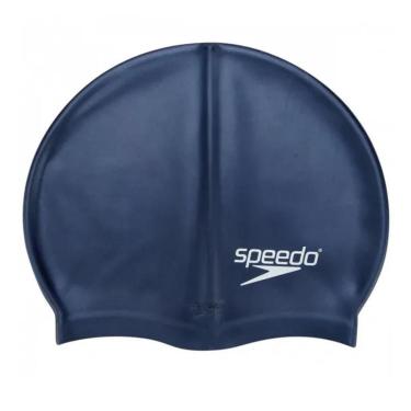 Imagem de Touca de Natação Adulto Lisa Flat Swim Cap Speedo Azul Marinho-Unissex