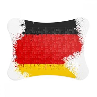 Imagem de Moldura de quebra-cabeça com estampa de mapa da bandeira nacional da Alemanha para decoração de imagens