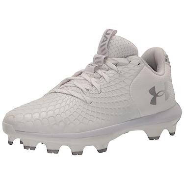 Imagem de Under Armour Tênis de softbol unissex infantil Glyde 2.0 TPU Jr, (100) Branco/Branco/Prata Metálico, 2.5 Little Kid