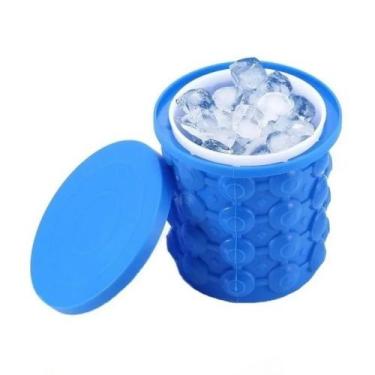 Imagem de Forma Para Gelo Com Balde Ice Cube Azul Faz 40 Cubos De Gelo - Mkb