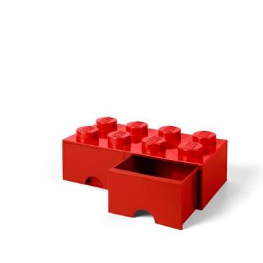 Imagem de Room Copenhagen LEGO Brick Drawer, 8 Knobs, 2 Drawers, Stackable Storage Box, Bright Red (40061730)