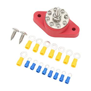 Imagem de Poste de junção de distribuição 16 bloco de terminais 1/4" M6 poste de junção de bateria adequado para carros, trailers, barcos, caminhões garante uma distribuição de energia segura e organizada.