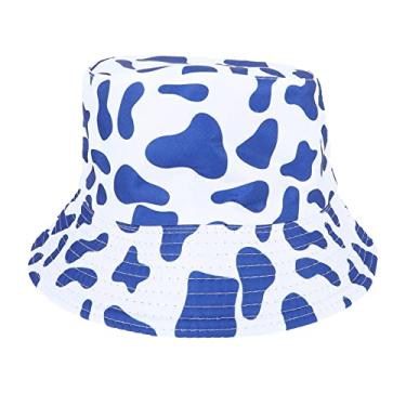 Imagem de BRIGHTFUFU Chapéu De Pescador Chapéu Para Mulheres De Pescador Embalável La Chapéus Para Mulheres Balde De Vaca Chapéu De Balde De Impressão Poliéster Chapéu De Bacia Cara Casual