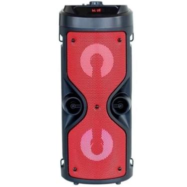Imagem de Caixa de Som Alto Falante Bluetooth USB Pendrive Controle Remoto Microfone Bateria recarregavel (red)