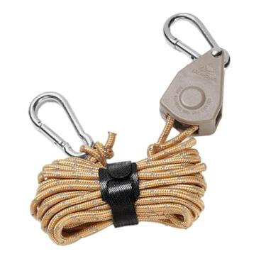 Imagem de shamjina Polia de catraca, cabide de corda para áreas externas, cordas de tenda, cordas de suspensão, corda de vento resistente, cordão para tenda de toldo, M e marrom