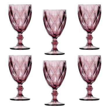 Imagem de Jogo 6 Taças Diamond Bico De Jaca Marsala Água Vinho 300ml