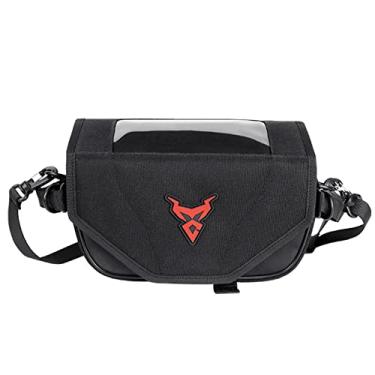 Imagem de FUUBAMB00 Bolsa frontal portátil para motocicleta, tela sensível ao toque, tela sensível ao toque, à prova de chuva, acessórios de alça de motor para assistentes de viagem ao ar livre, vermelha, 25 x