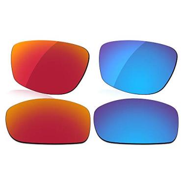 Imagem de LenzReborn Lente polarizada de substituição para óculos de sol Oakley Gauge 8 M OO4124-57 mm - vermelho fogo + azul gelo