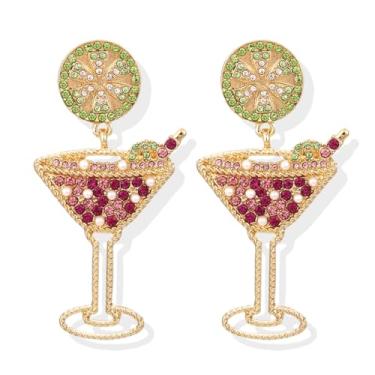 Imagem de Brincos de champanhe para mulheres Margarita brincos de garrafa de champanhe brincos de tequila brincos de martini brincos de coquetel joias acessórios de festa de ano novo, Zinco,