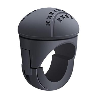 Imagem de GEiNNOVA Volante giratório para carro, botão de direção, bola de volante, silicone, fosco, antiderrapante, universal para barco, carros, caminhões (beisebol, preto)