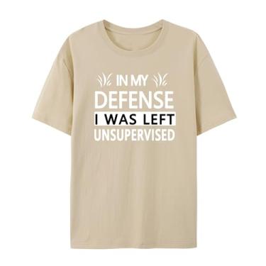 Imagem de Camiseta engraçada para homens e mulheres - I was Left Unsupervised Camiseta de manga curta, Arena, M