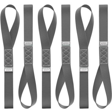 Imagem de AUGO Loops macios resistentes – Pacote com tiras de âncora de amarração de 15 cm x 45 cm para uso com ganchos de catraca – Capacidade de carga de 1,360 kg e resistência à quebra de 4,5 kg – Ótimo para motocicleta, bicicleta, suporte de teto, etc.
