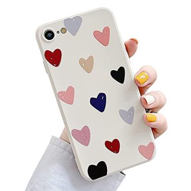 Imagem de HJWKJUS Capa compatível com iPhone 6/6s, estampa de corações fofos, fina, macia, TPU (poliuretano termoplástico) à prova de choque, capa protetora de silicone para iPhone 6/6s de 4,7 polegadas e
