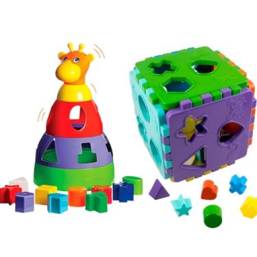 Imagem de Kit de Brinquedos Didáticos e Educativos para Bebês 1 ano